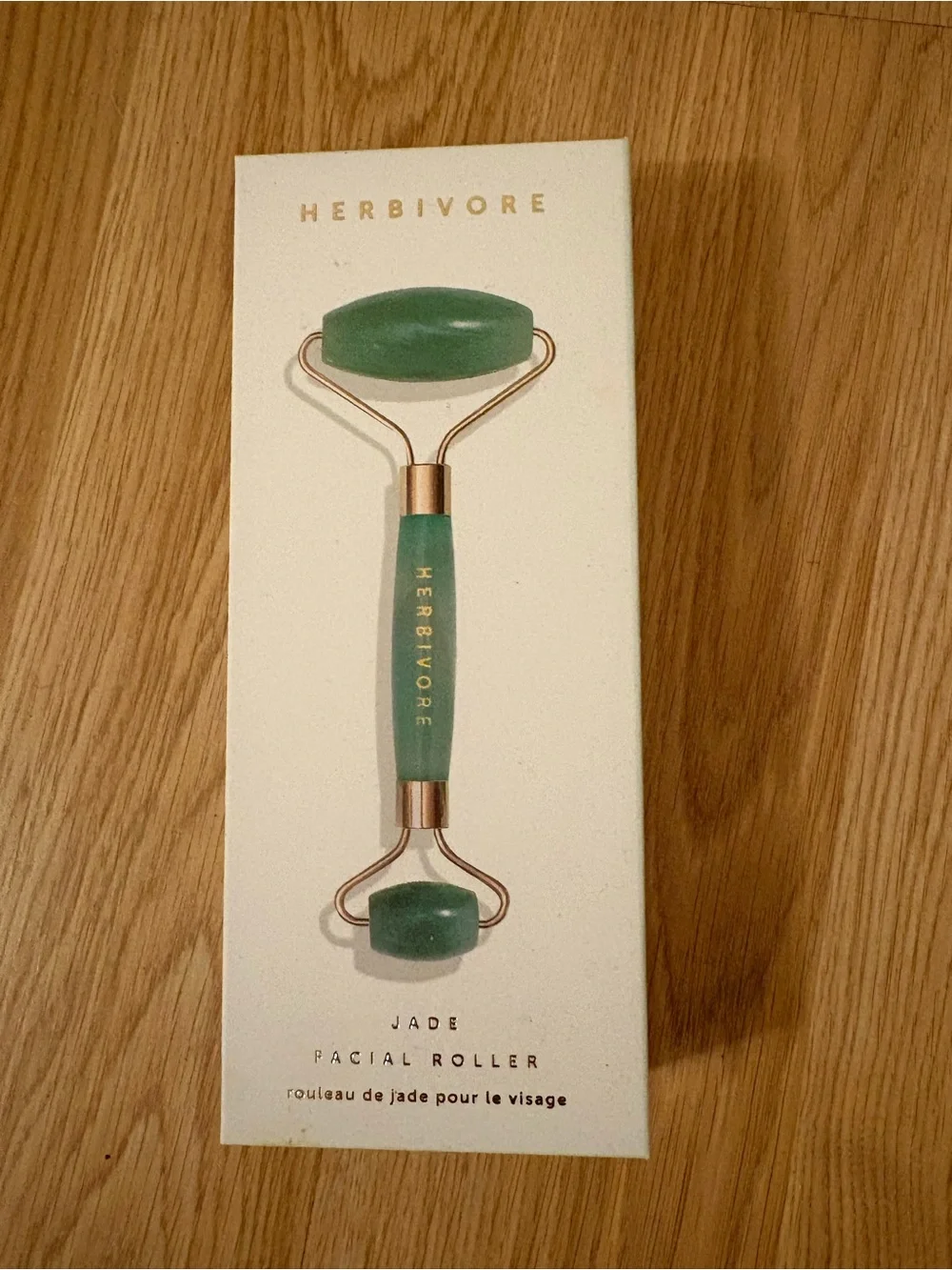 Herbivore Botanicals Jade Facial Roller - Green & Gold
